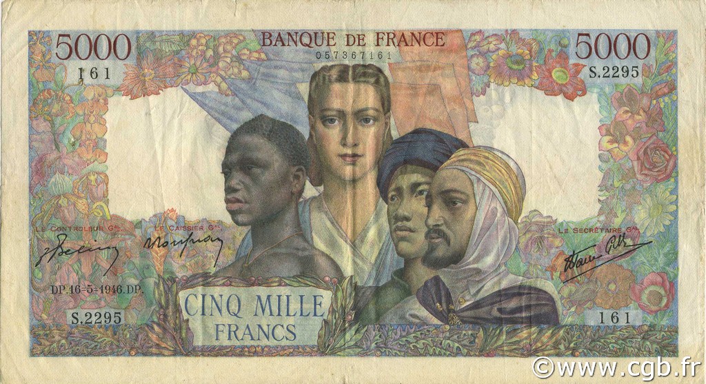 5000 Francs EMPIRE FRANÇAIS FRANCIA  1946 F.47.53 BC a MBC
