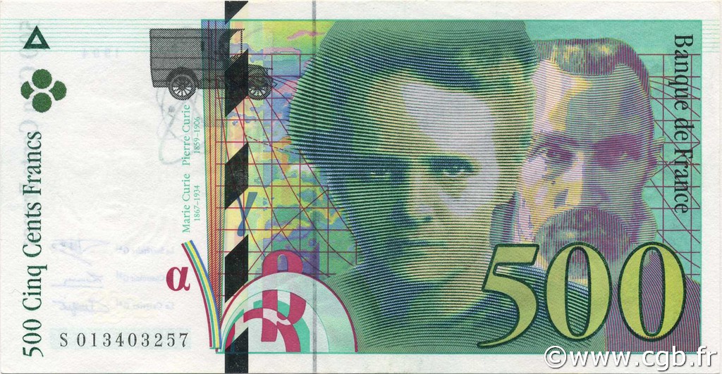 500 Francs PIERRE ET MARIE CURIE FRANCIA  1994 F.76.01 q.AU