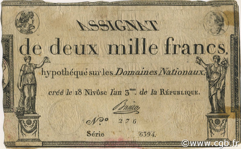 2000 Francs FRANCIA  1795 Ass.51a MBC