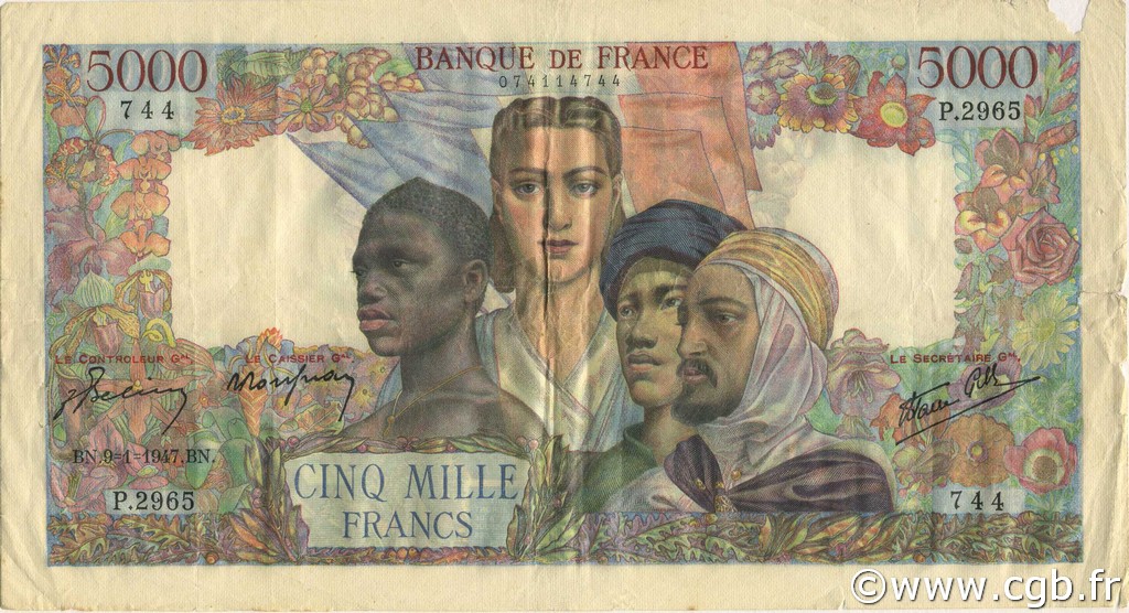 5000 Francs EMPIRE FRANÇAIS FRANCIA  1947 F.47.58 MB