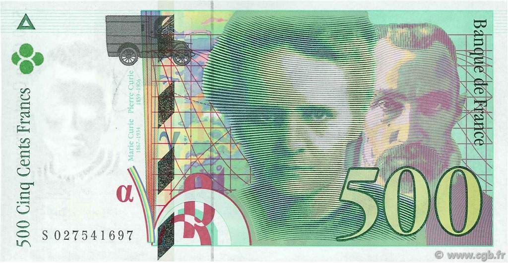 500 Francs PIERRE ET MARIE CURIE FRANCIA  1994 F.76.01 SC+
