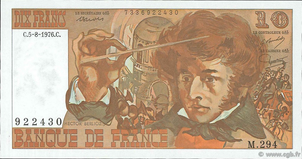 10 Francs BERLIOZ FRANCIA  1976 F.63.20 q.FDC