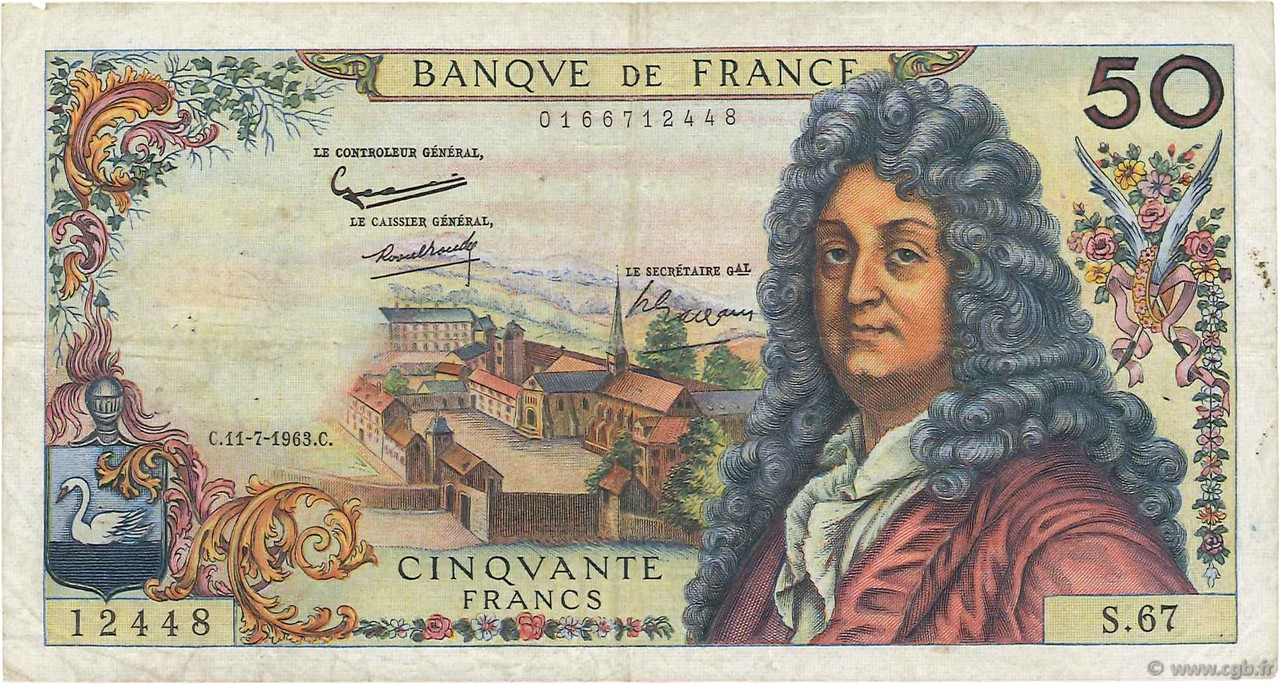 50 Francs RACINE FRANCIA  1963 F.64.06 BC