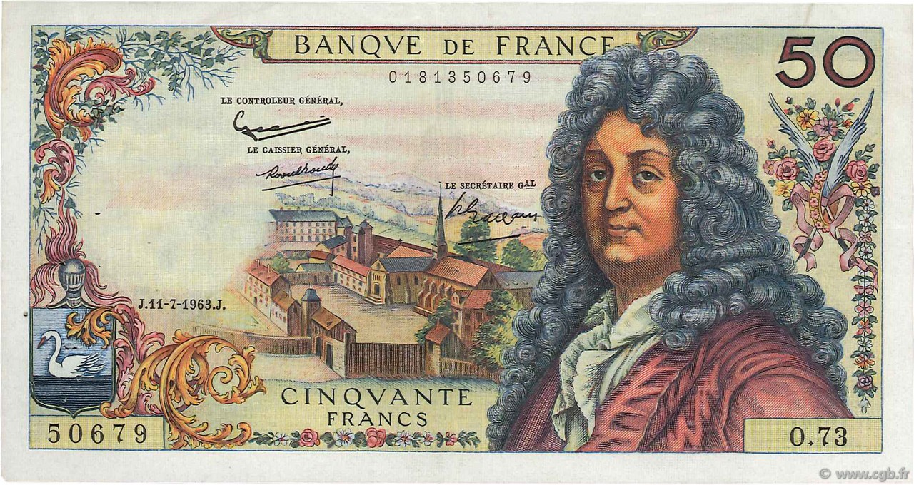 50 Francs RACINE FRANKREICH  1963 F.64.06 fVZ