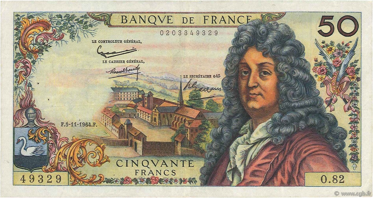 50 Francs RACINE FRANCIA  1964 F.64.07 BB