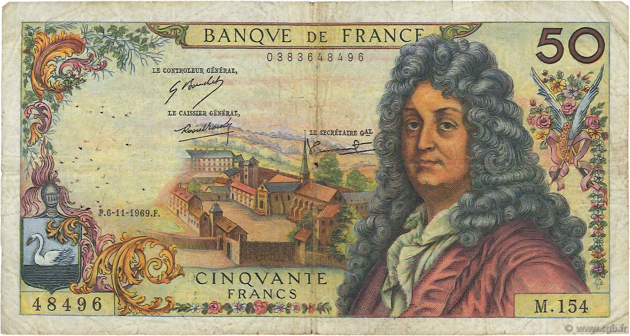 50 Francs RACINE FRANCIA  1969 F.64.15 B