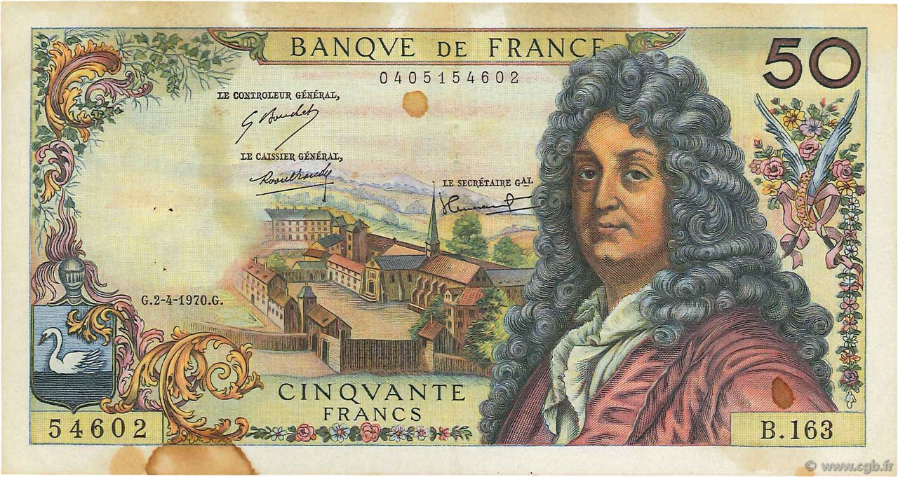 50 Francs RACINE FRANCIA  1970 F.64.16 BC