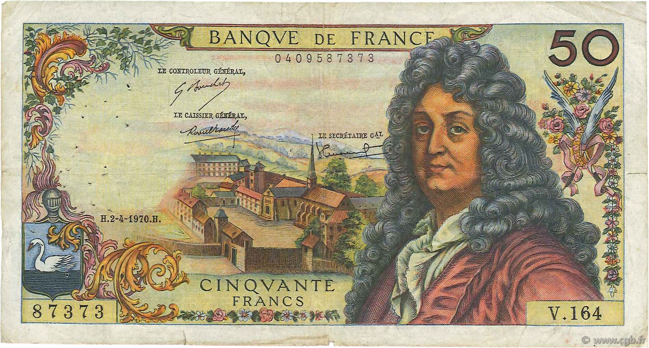 50 Francs RACINE FRANKREICH  1970 F.64.16 fS