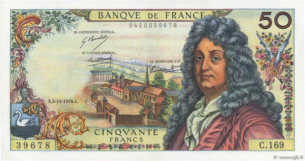 50 Francs RACINE FRANKREICH  1970 F.64.17 VZ+