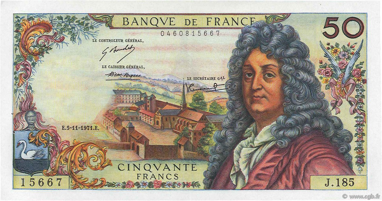 50 Francs RACINE FRANCIA  1971 F.64.19 EBC+