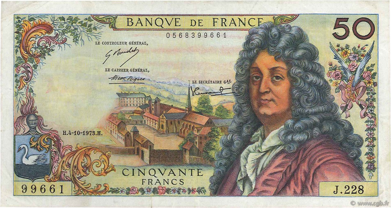 50 Francs RACINE FRANKREICH  1973 F.64.24 SS