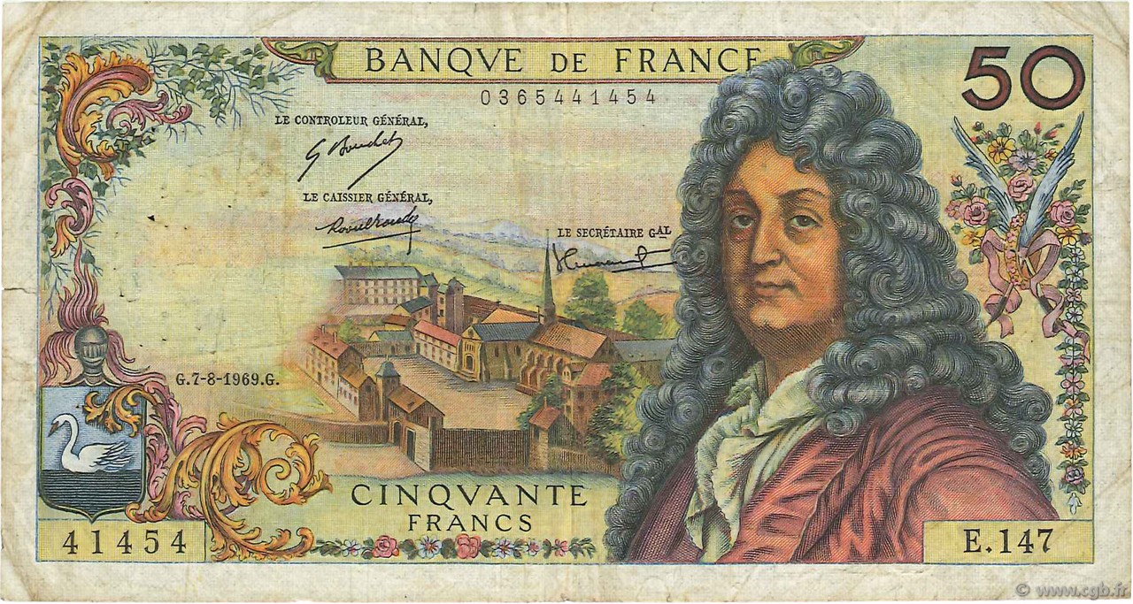 50 Francs RACINE FRANCIA  1969 F.64.14 B