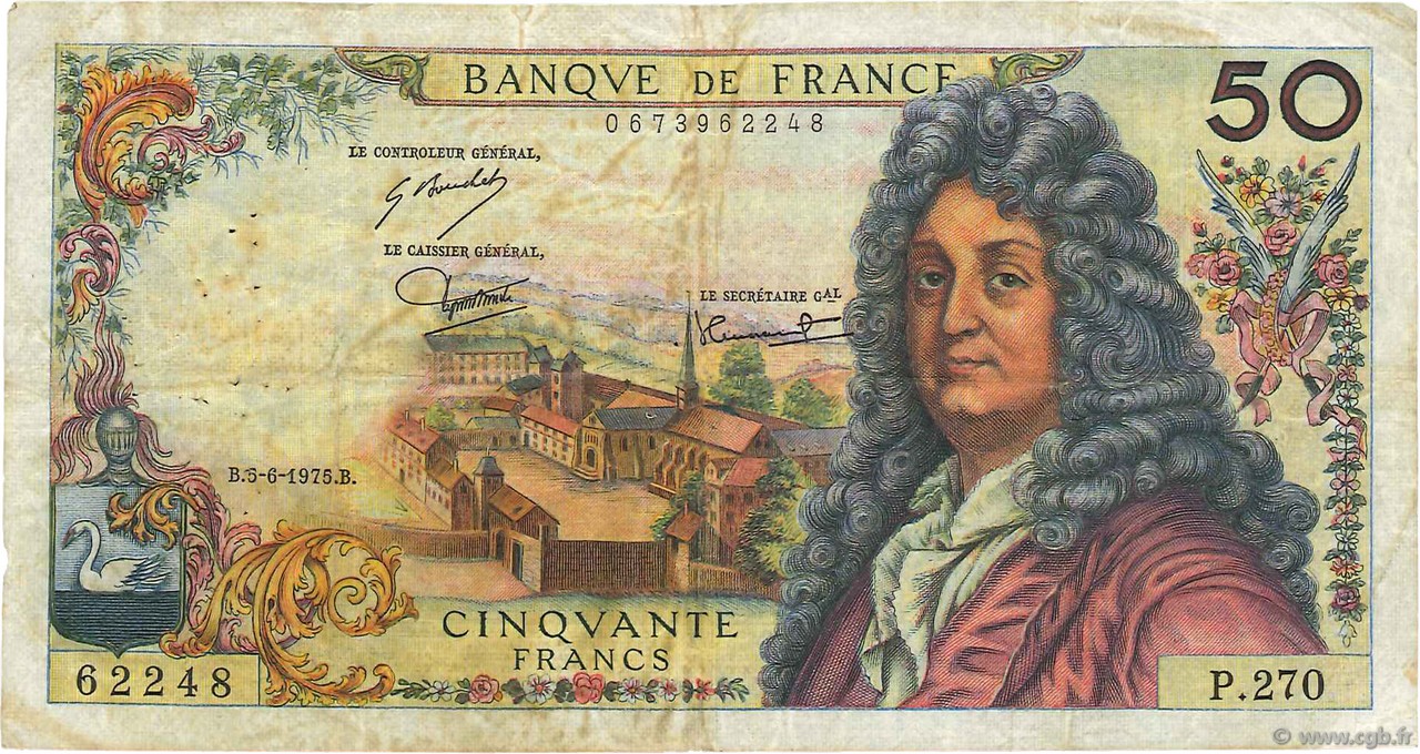 50 Francs RACINE FRANKREICH  1975 F.64.30 SGE
