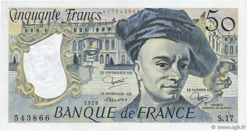 50 Francs QUENTIN DE LA TOUR FRANCIA  1979 F.67.05 AU