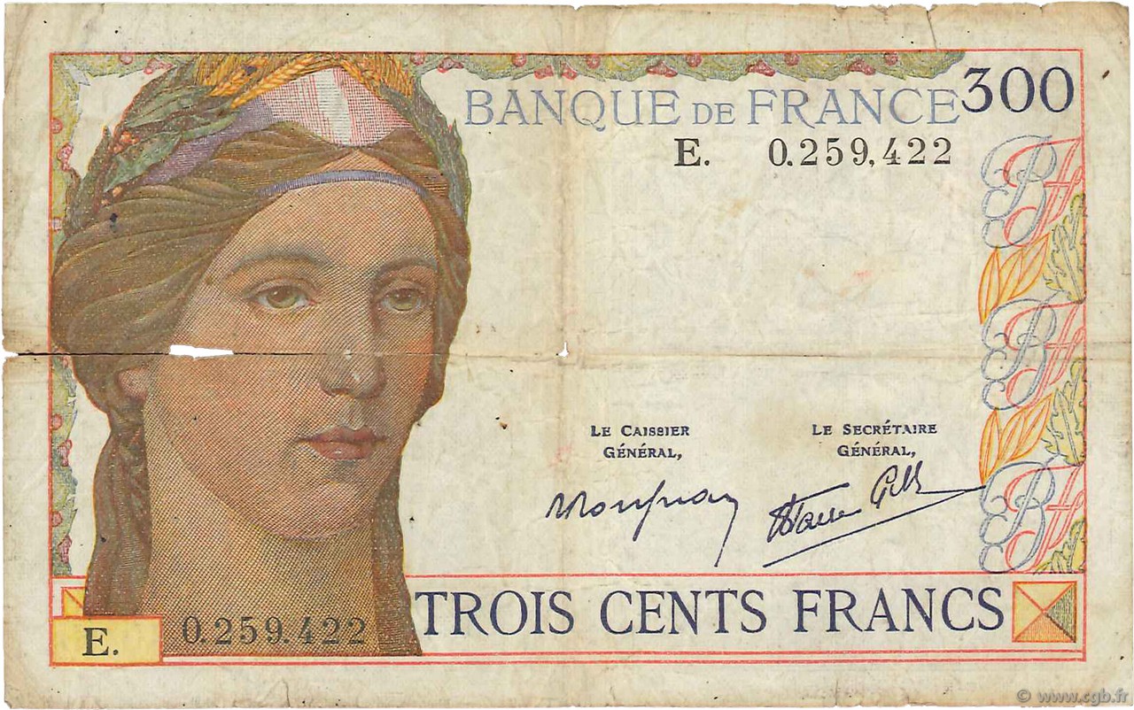 300 Francs FRANCIA  1938 F.29.01 q.B