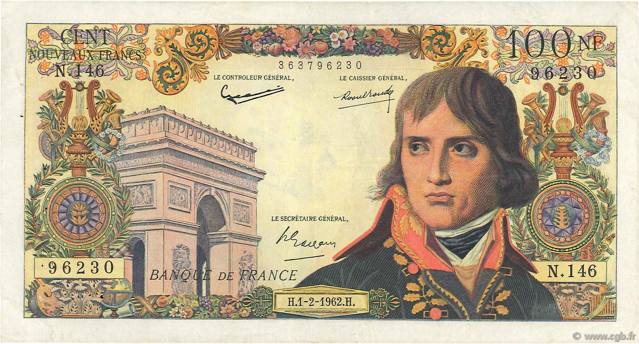 100 Nouveaux Francs BONAPARTE FRANKREICH  1962 F.59.13 SS