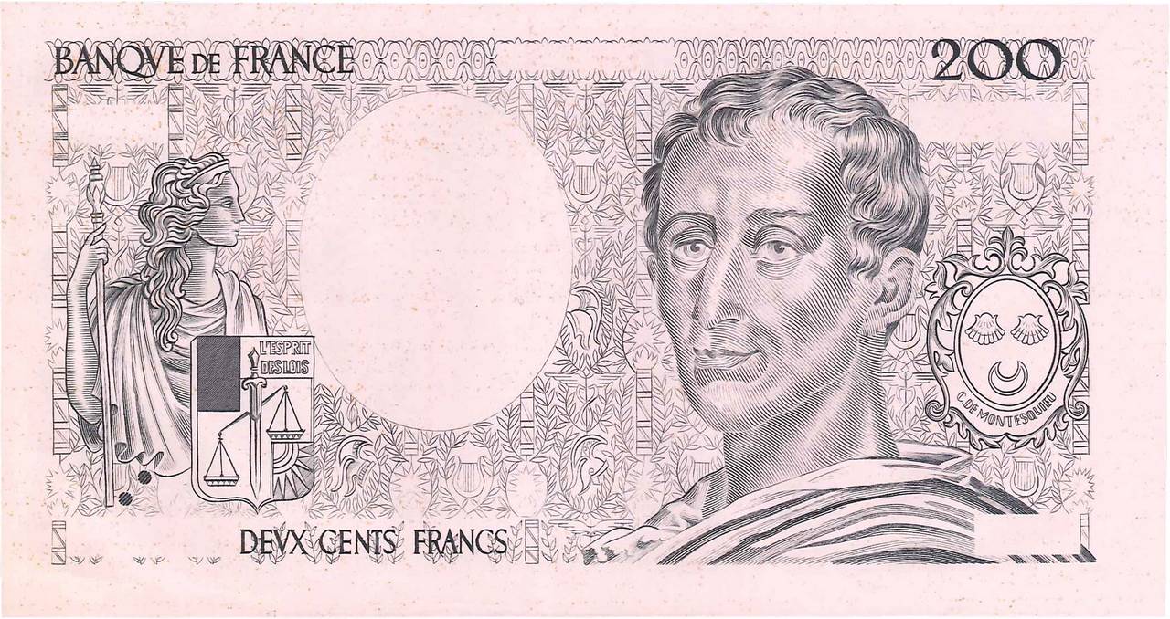 200 Francs MONTESQUIEU Épreuve FRANCIA  1981 F.70.00Ec q.FDC