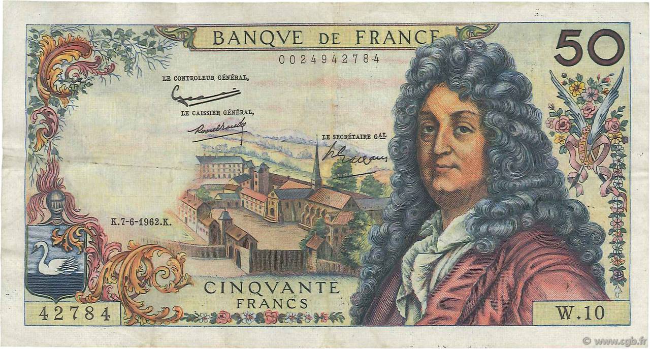 50 Francs RACINE FRANCIA  1962 F.64.01 MBC