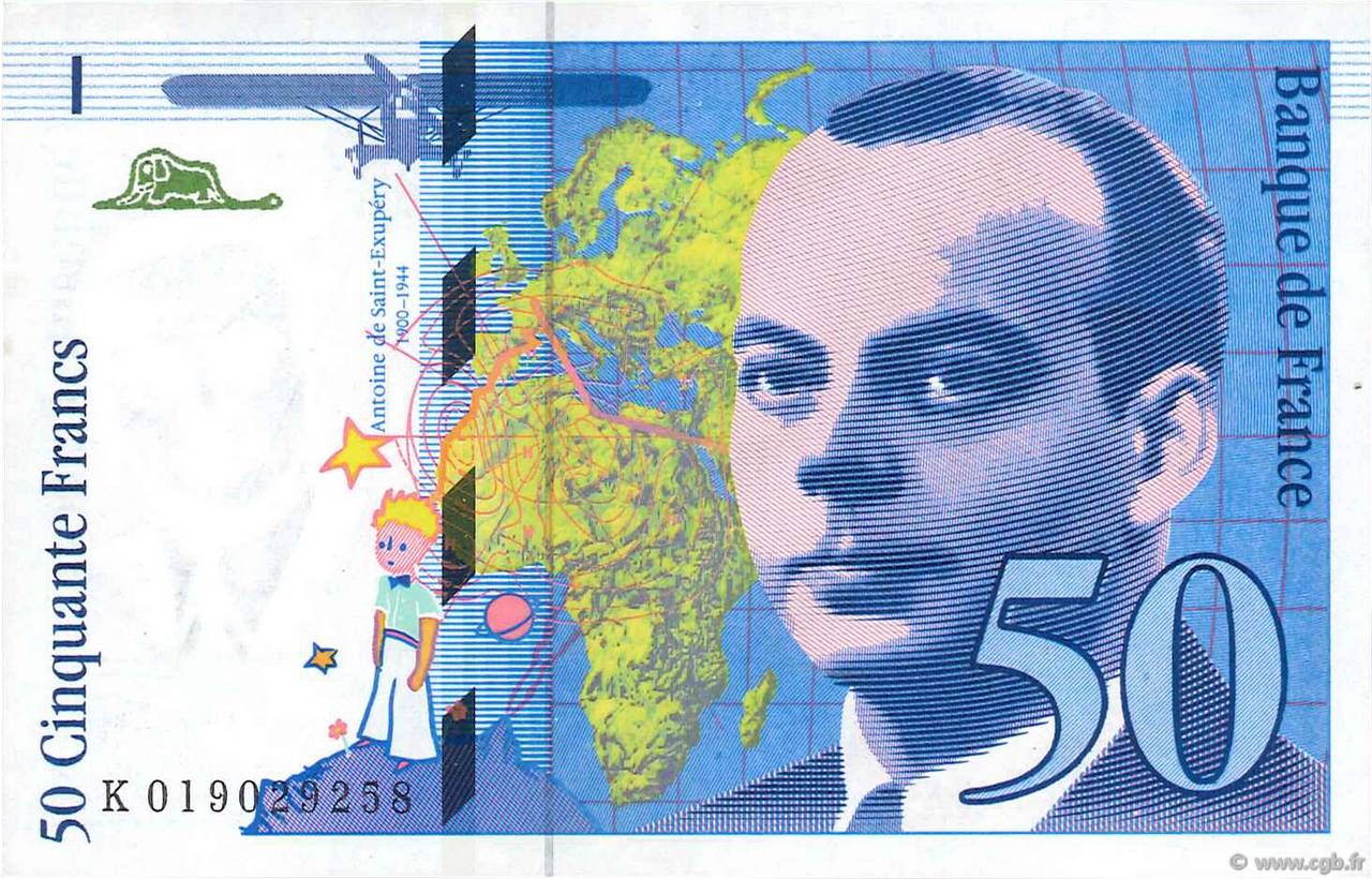 50 Francs SAINT-EXUPÉRY Modifié FRANCIA  1994 F.73.01d SPL