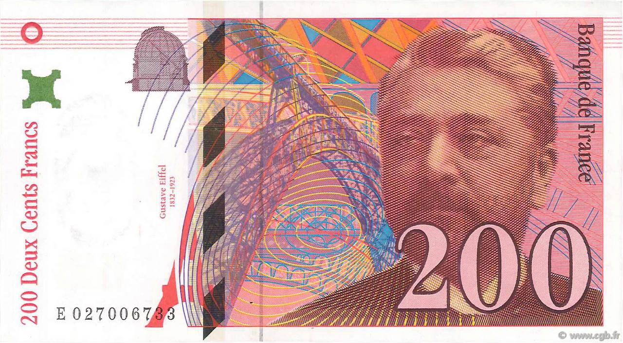 200 Francs EIFFEL FRANKREICH  1996 F.75.03b VZ+