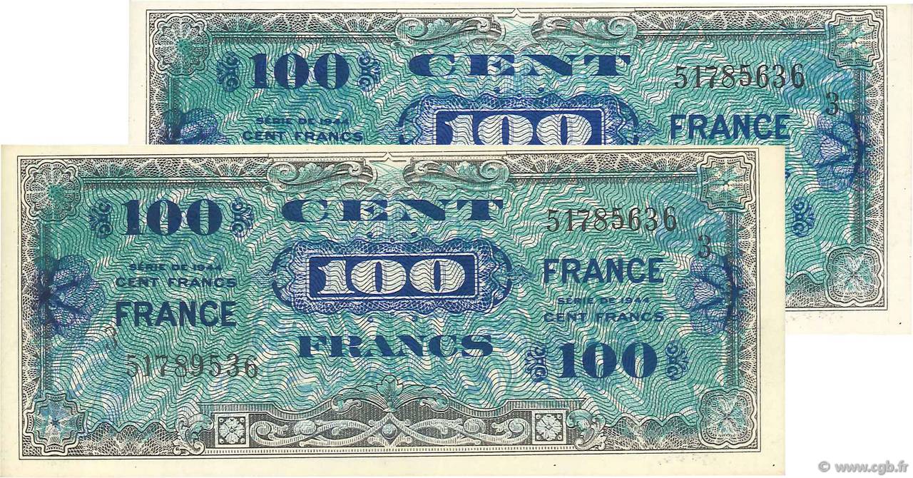 100 Francs FRANCE Faux FRANCE  1945 VF.25.03 AU+