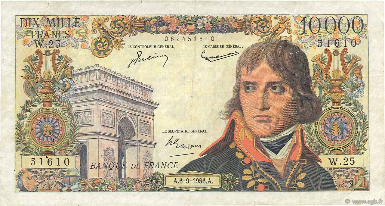 10000 Francs BONAPARTE FRANCE  1956 F.51.04 F-