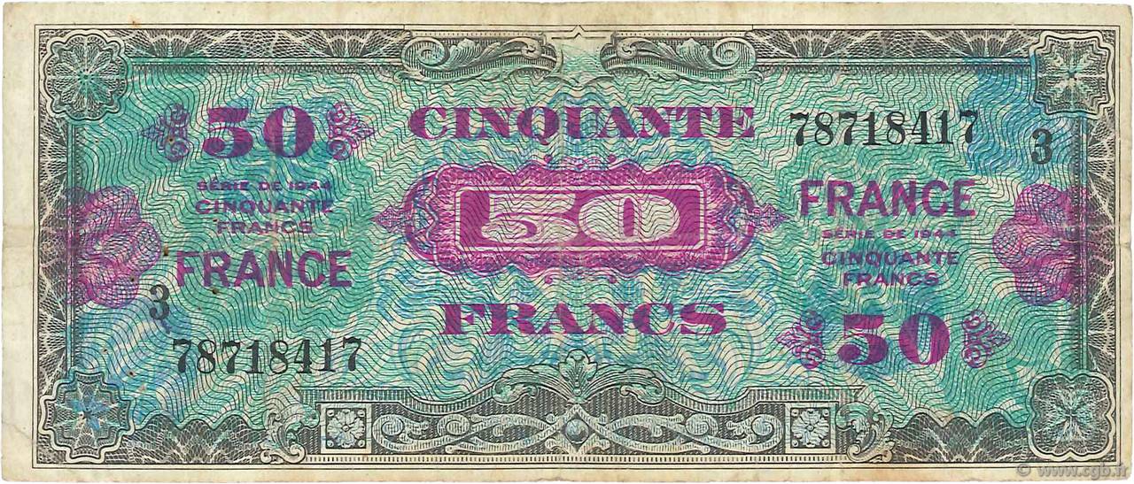 50 Francs FRANCE FRANCE  1945 VF.24.03 F