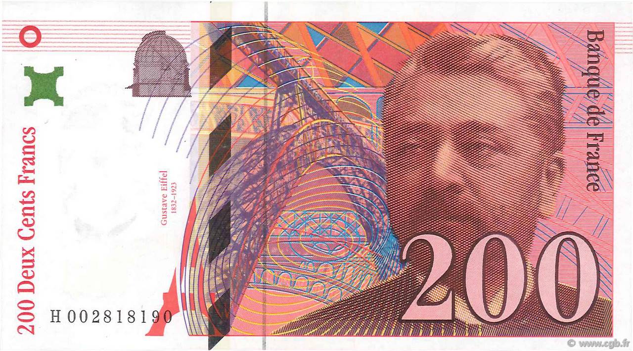 200 Francs EIFFEL FRANCE  1995 F.75.01 XF