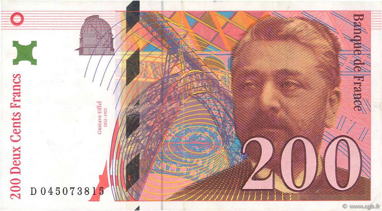 200 Francs EIFFEL FRANCE  1996 F.75.03b TTB