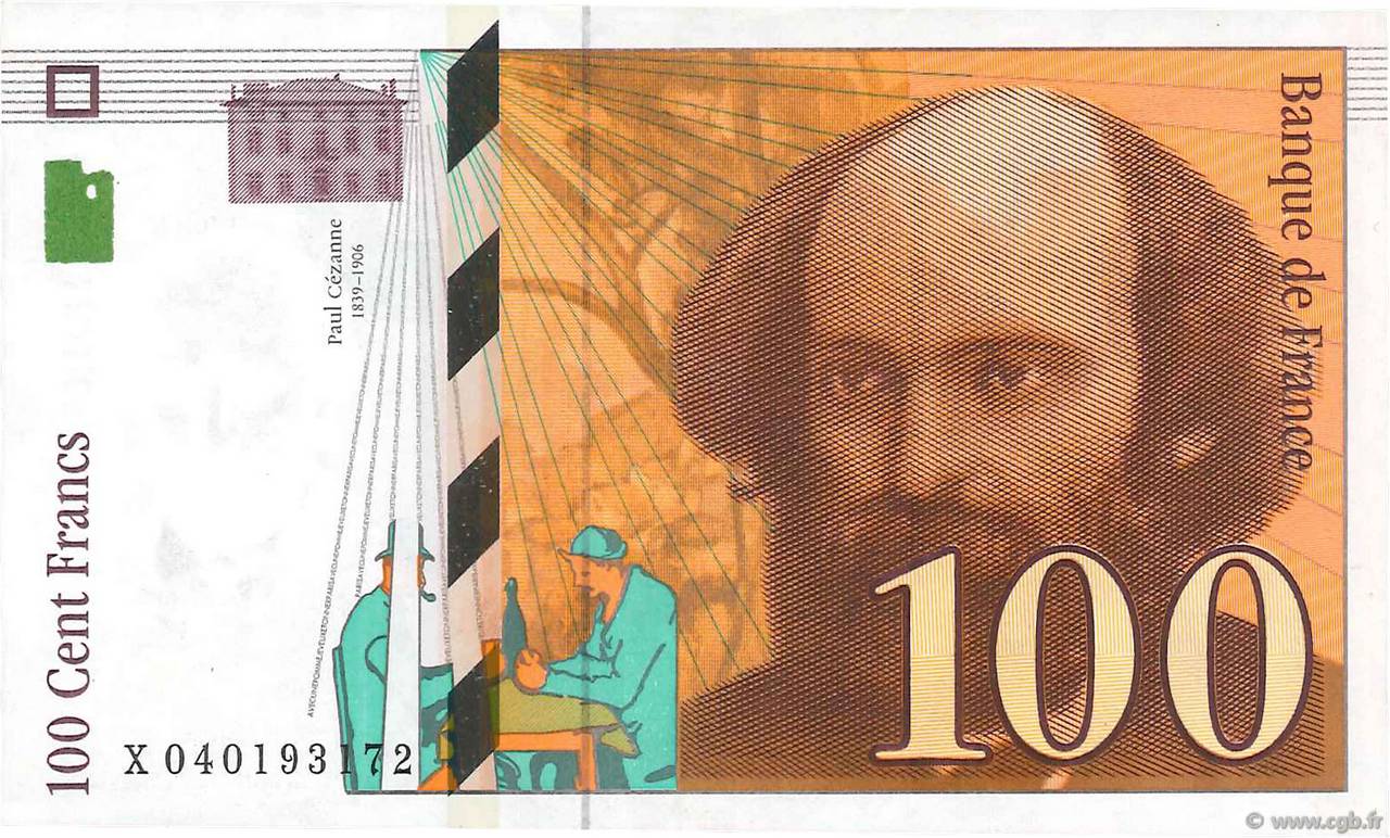 100 Francs CÉZANNE FRANCE  1998 F.74.02 XF-