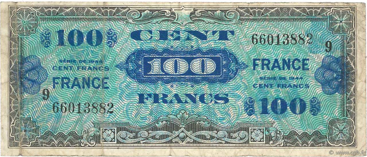 100 Francs FRANCE FRANCIA  1945 VF.25.09 MB