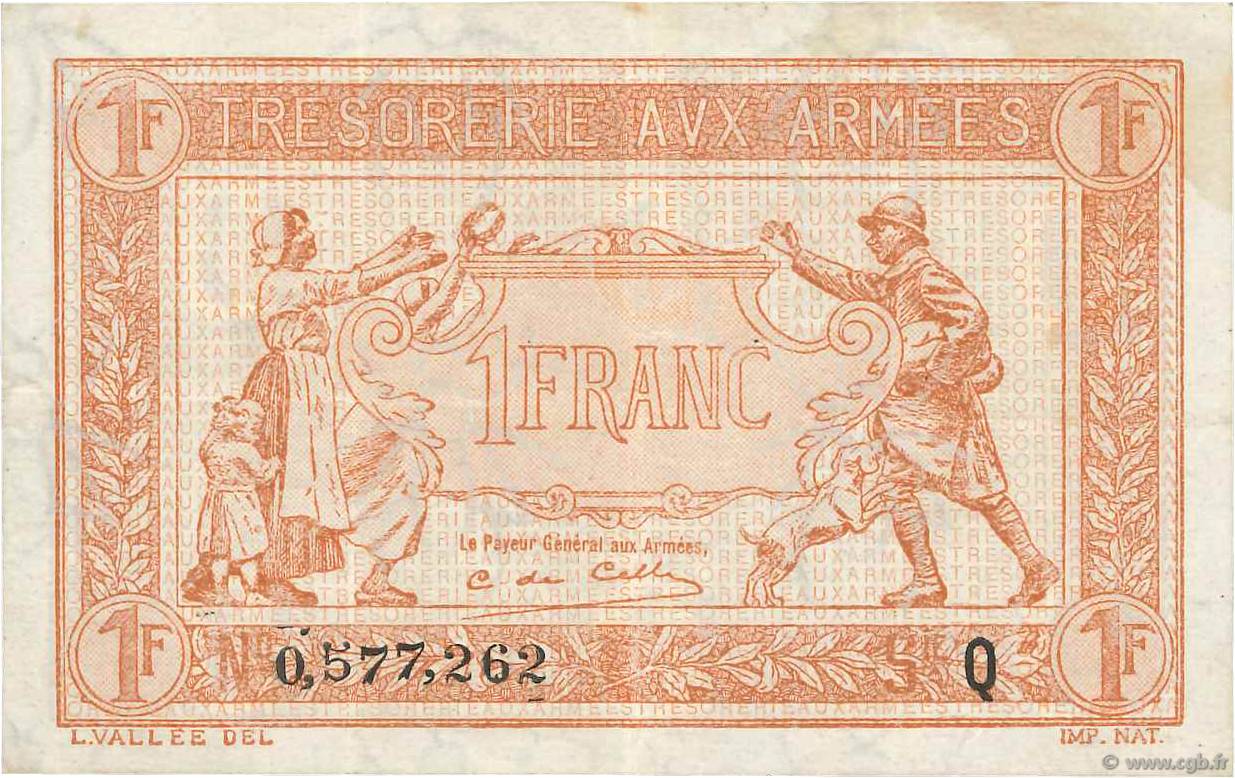 1 Franc TRÉSORERIE AUX ARMÉES 1919 FRANKREICH  1919 VF.04.04 SS