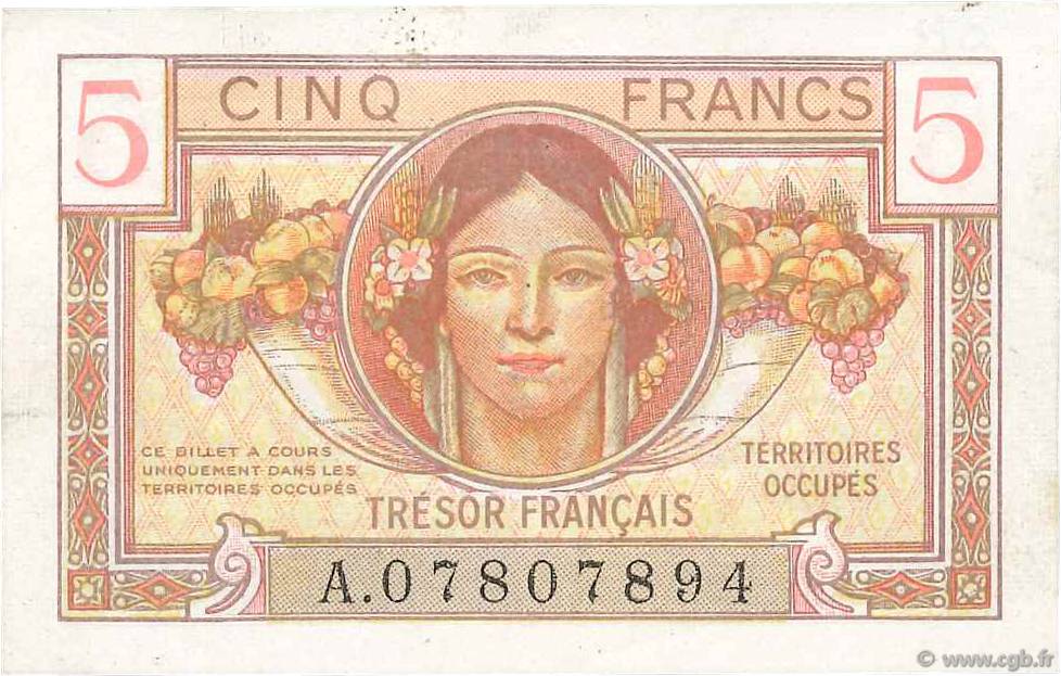5 Francs TRÉSOR FRANÇAIS FRANCIA  1947 VF.29.01 SPL