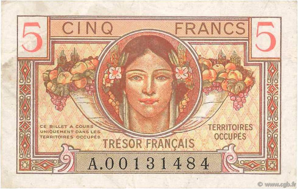 5 Francs TRÉSOR FRANÇAIS FRANCE  1947 VF.29.01 VF-