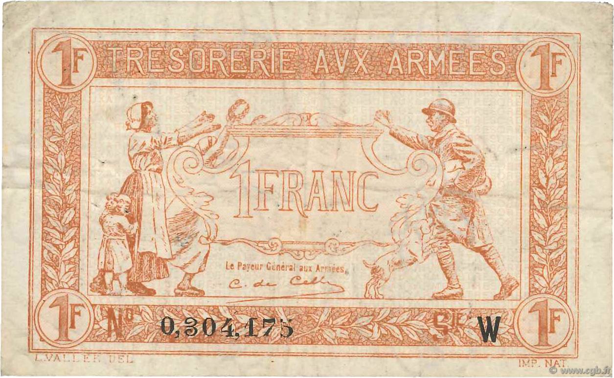 1 Franc TRÉSORERIE AUX ARMÉES 1919 FRANCE  1919 VF.04.10 F+