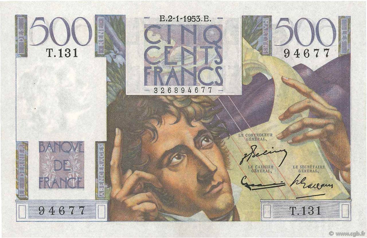 500 Francs CHATEAUBRIAND FRANCIA  1953 F.34.11 EBC+