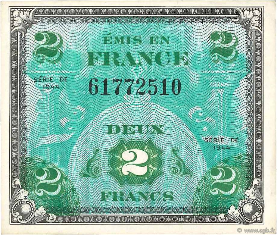 2 Francs DRAPEAU FRANKREICH  1944 VF.16.01 fST