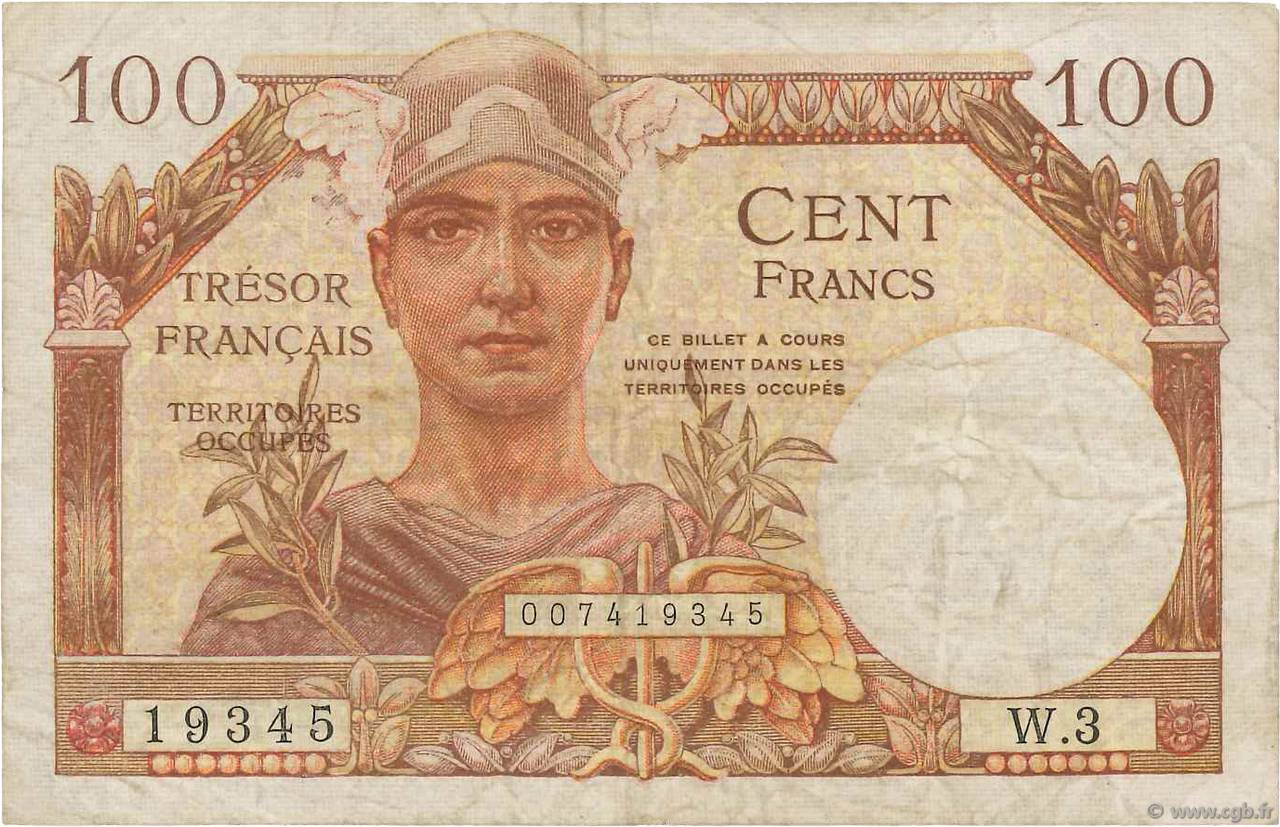100 Francs TRÉSOR FRANÇAIS FRANCIA  1947 VF.32.03 MB