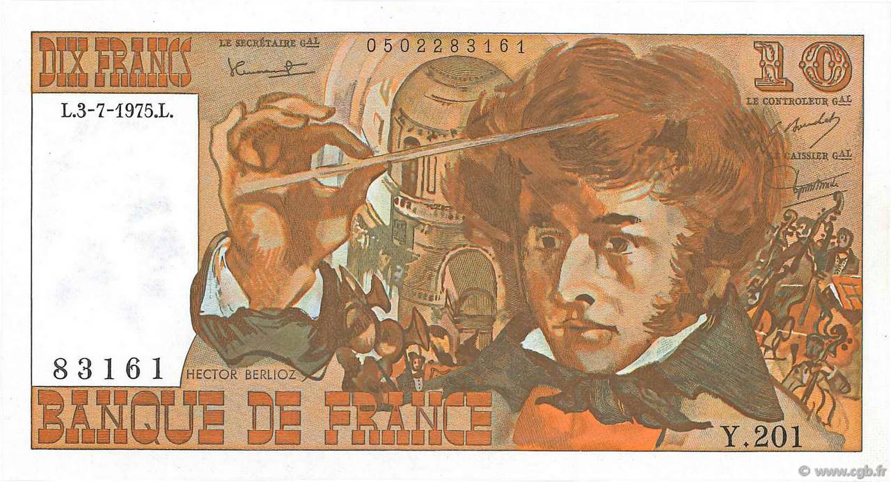 10 Francs BERLIOZ FRANCIA  1975 F.63.11 q.FDC