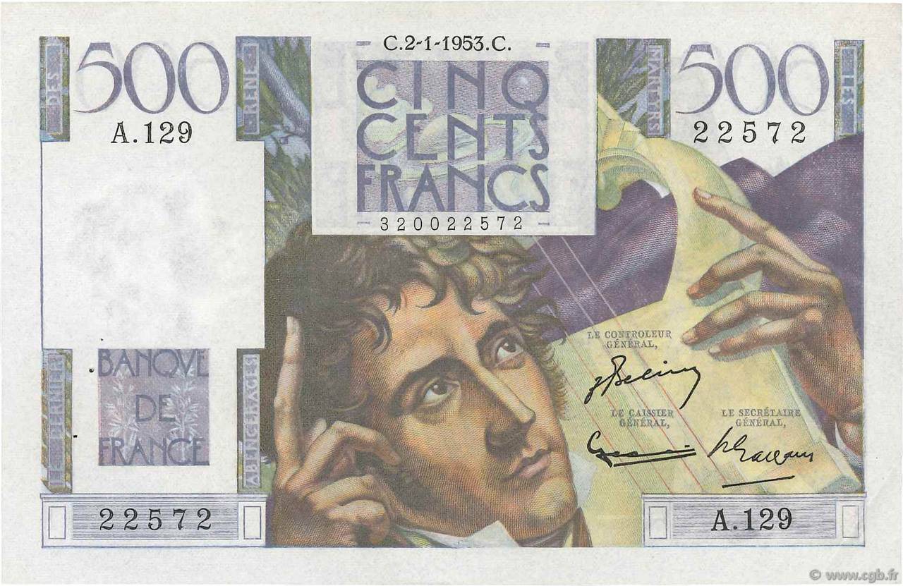 500 Francs CHATEAUBRIAND FRANCE  1953 F.34.11 XF+