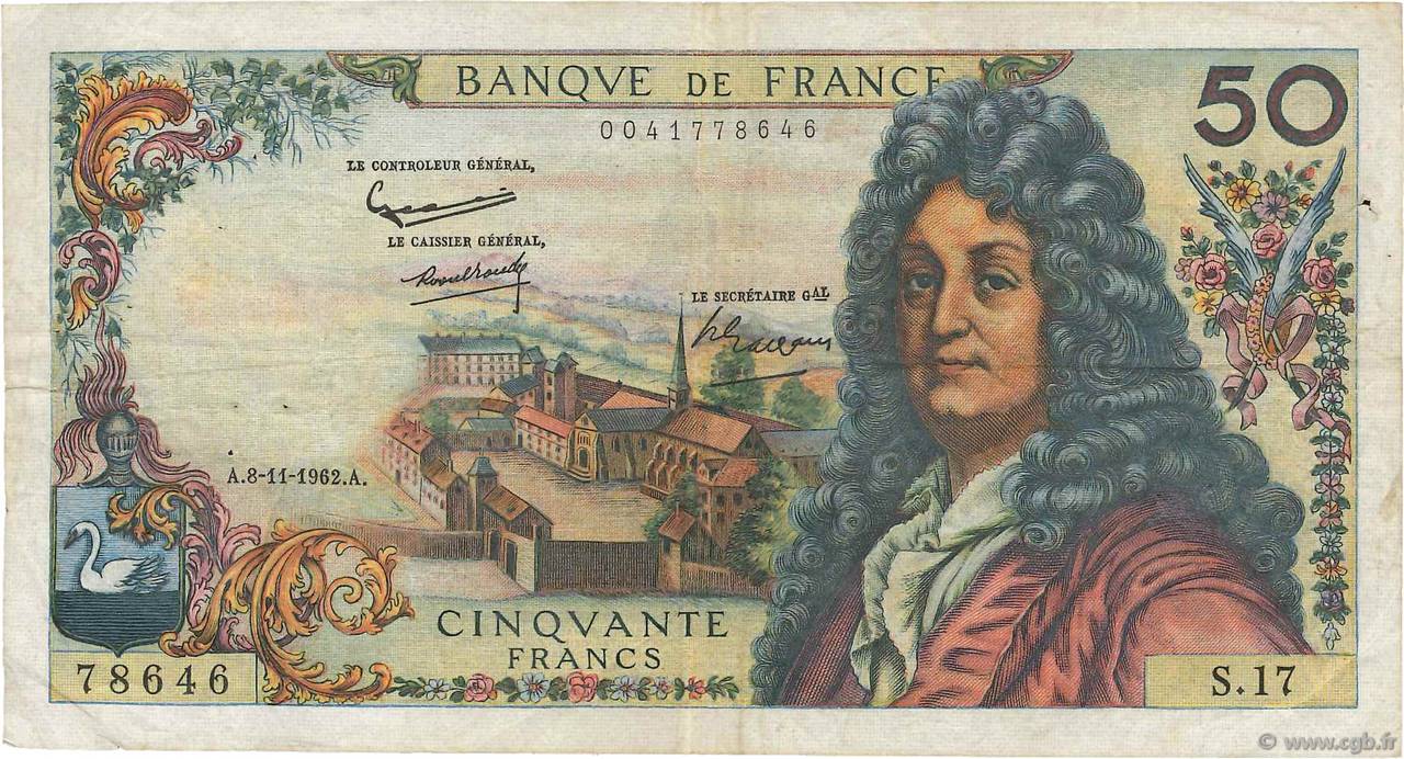 50 Francs RACINE FRANKREICH  1962 F.64.02 fS