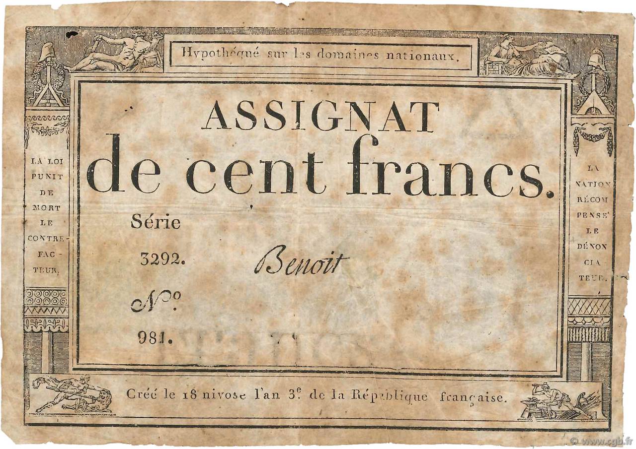 100 Francs FRANCIA  1795 Ass.48a RC+