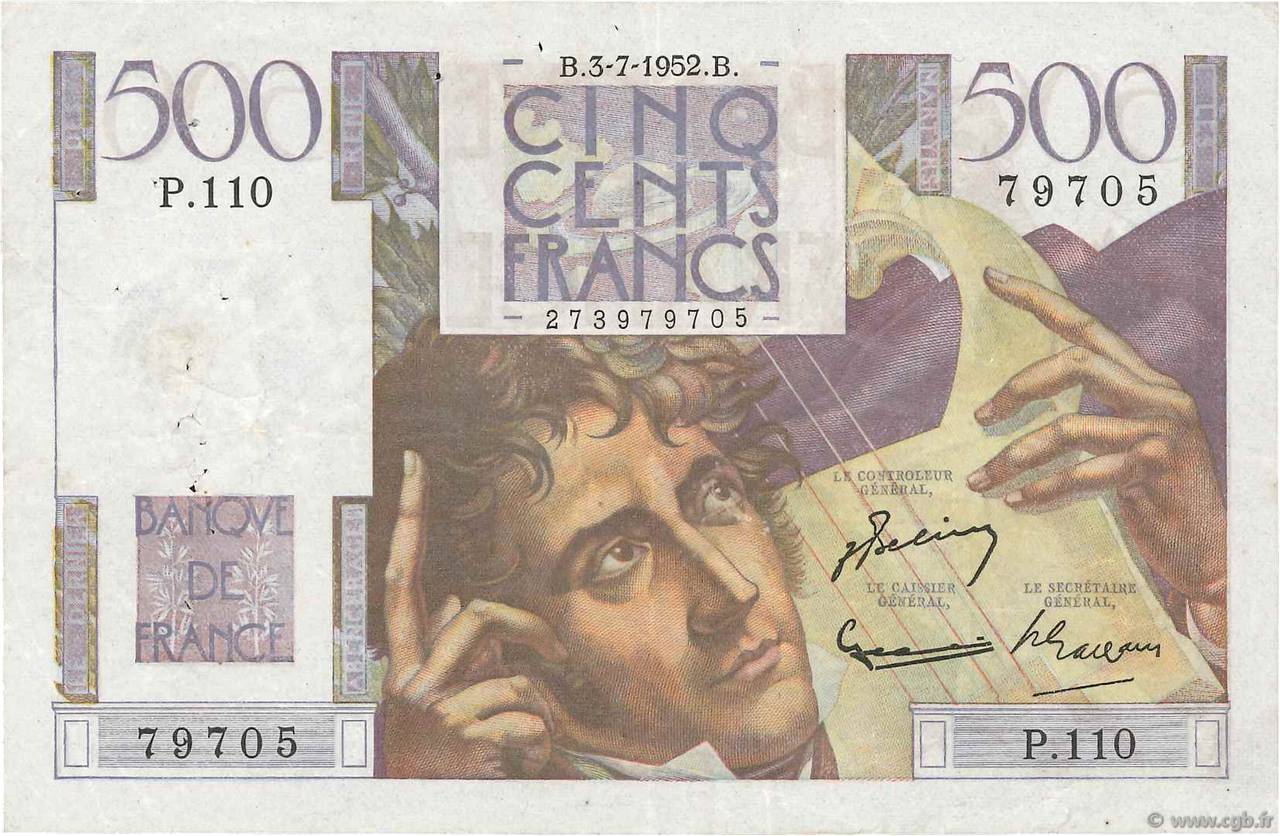 500 Francs CHATEAUBRIAND FRANCIA  1952 F.34.09 MB