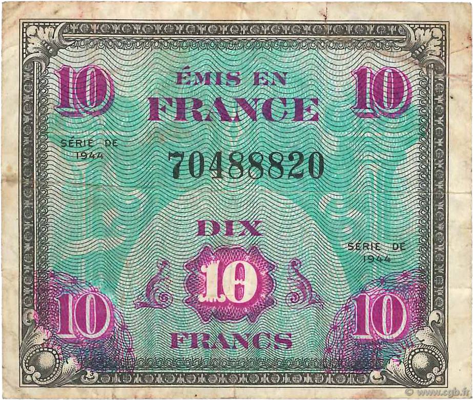 10 Francs DRAPEAU FRANCIA  1944 VF.18.01 BC