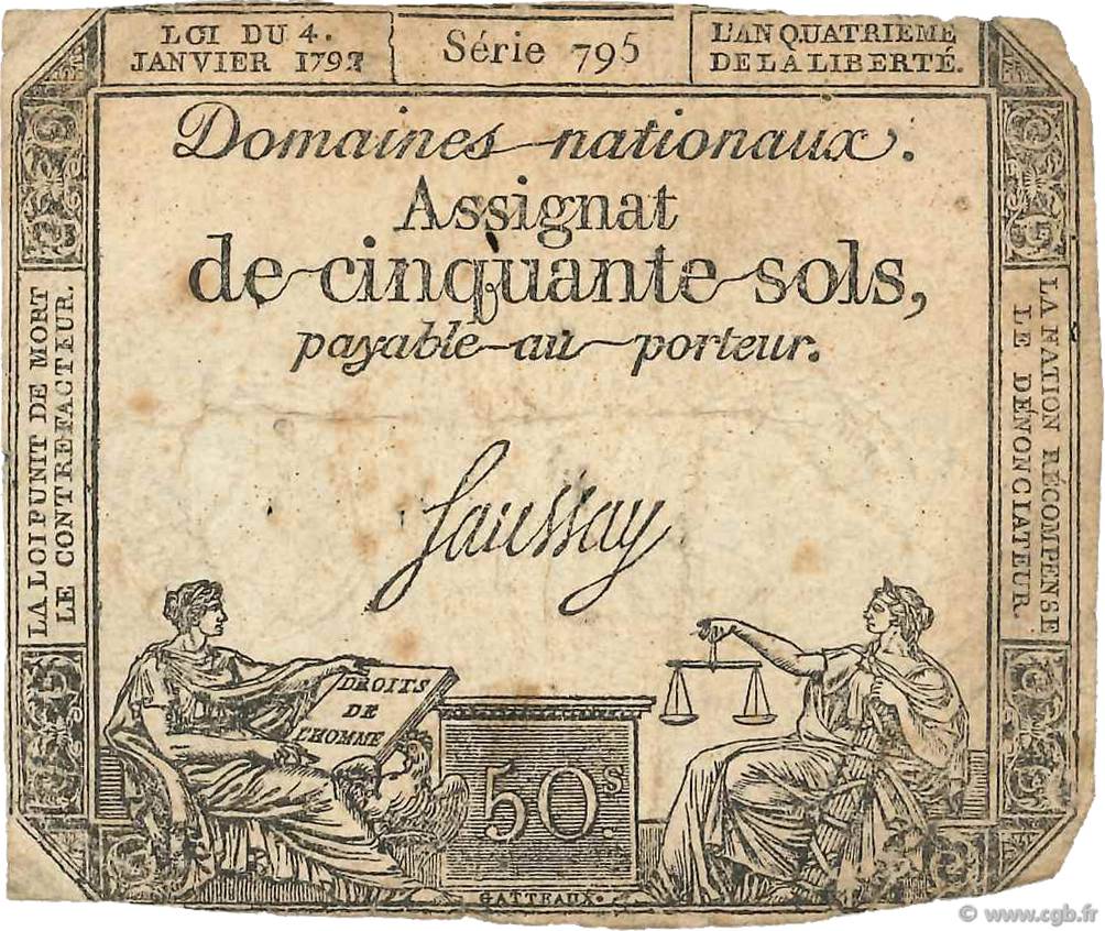 50 Sols FRANCE  1792 Ass.26b1 F