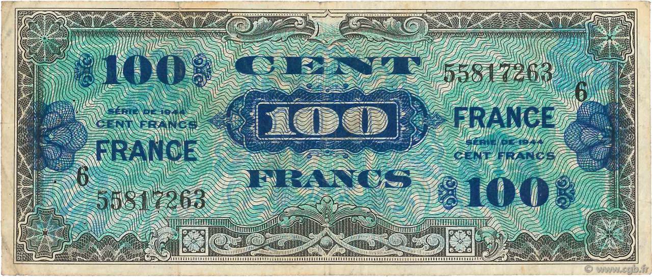 100 Francs FRANCE FRANKREICH  1945 VF.25.06 S