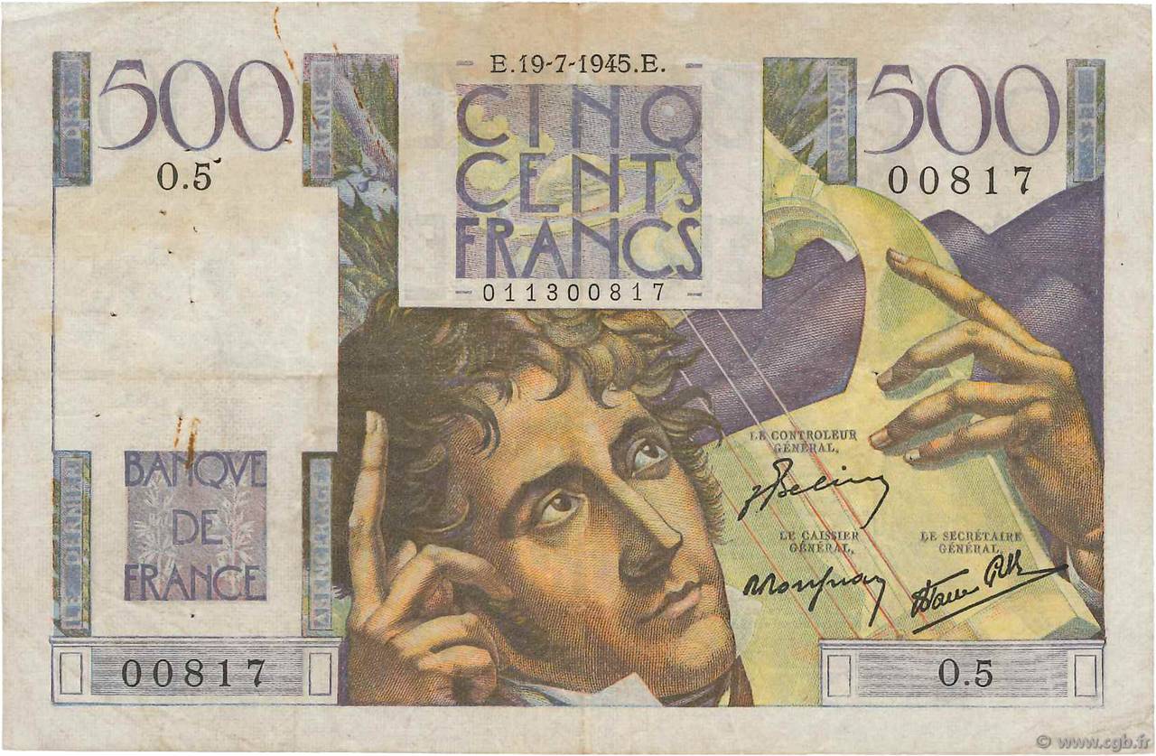 500 Francs CHATEAUBRIAND FRANCIA  1945 F.34.01 BC