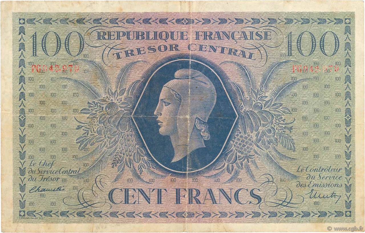 100 Francs MARIANNE FRANCE  1943 VF.06.01a F