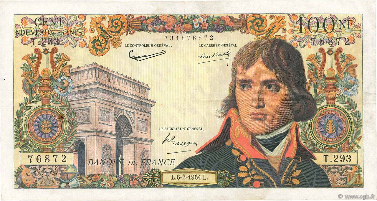100 Nouveaux Francs BONAPARTE FRANCE  1964 F.59.25 pr.TTB