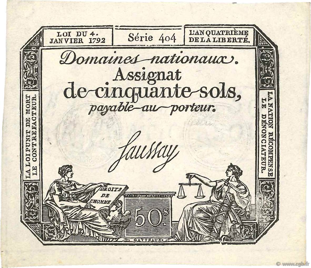 50 Sols FRANCE  1792 Ass.26a pr.NEUF